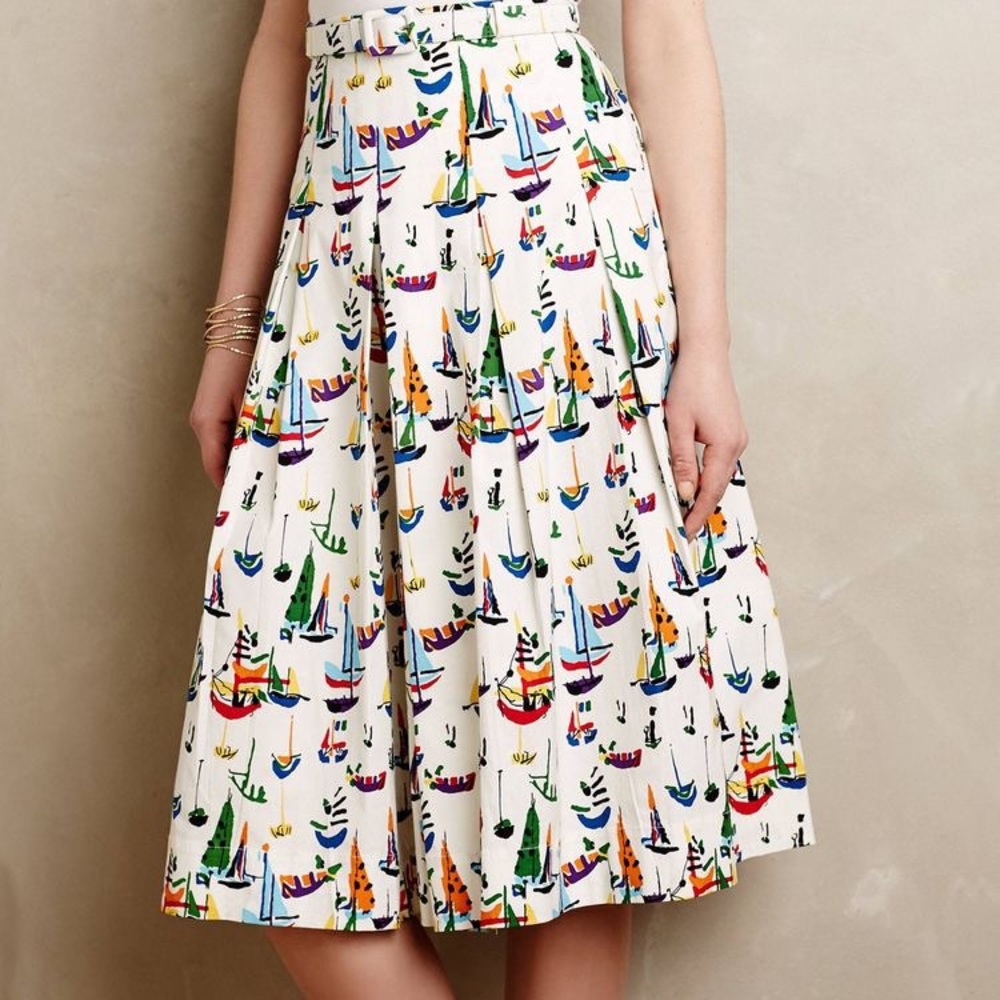 ✨Rare✨Anthropologie Peony Smooth Sailing Skirt